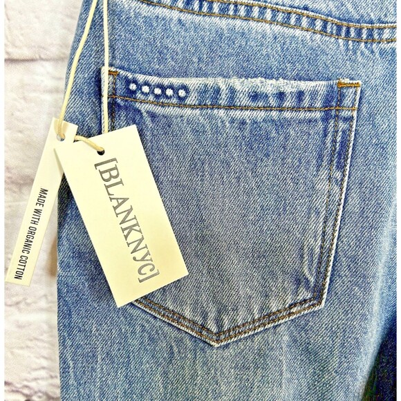 Blank NYC Womens Jeans Size 24 Mid Rise Loose Fit Jean Button Fly Distressed NWT - Picture 10 of 16